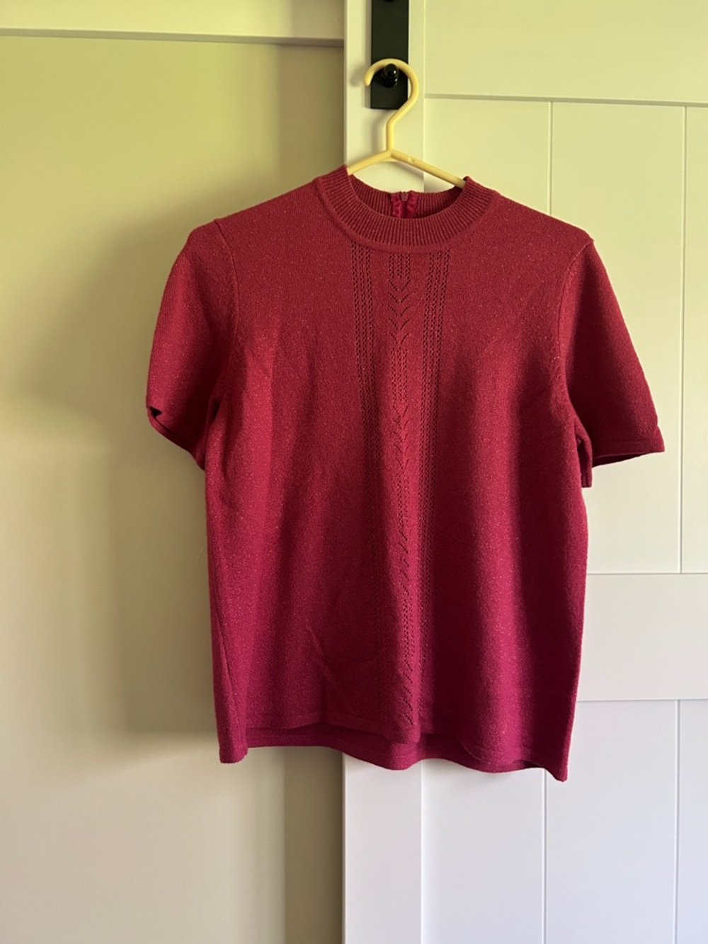 Koret Short-Sleeve Knit Top in Berry